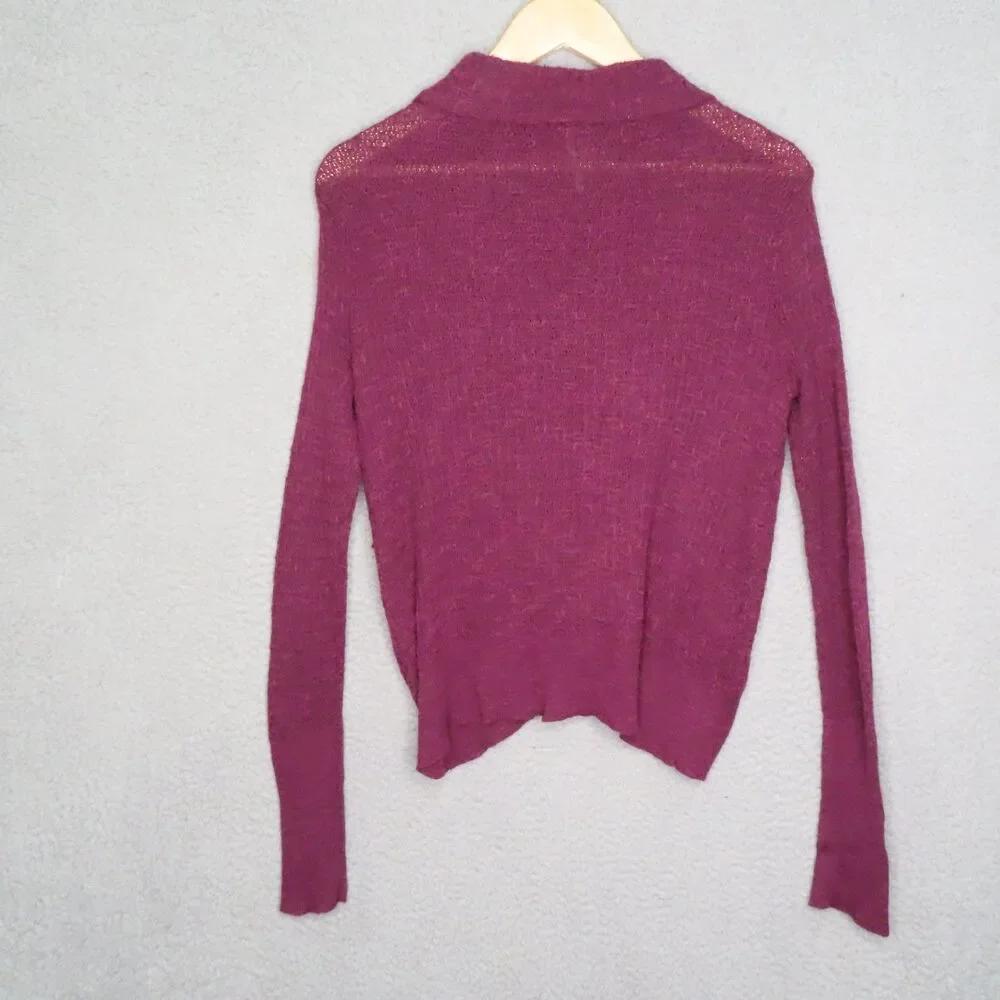 Free People Revolve Boho Wrap Sweater‎ Small Linen Blend Asymmetrical Hem Knit